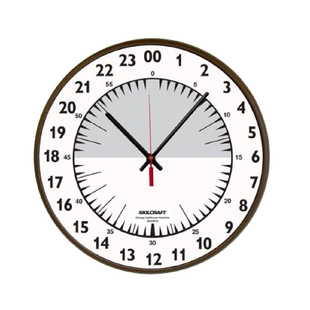 SKILCRAFT Quartz Wall Clock • 24-Hour • NSN 6645-01-342-5314 / 6645013