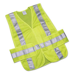8415015984875 SAFETY VEST, LIME W/SILVER REFLECTIVE TRIM EA