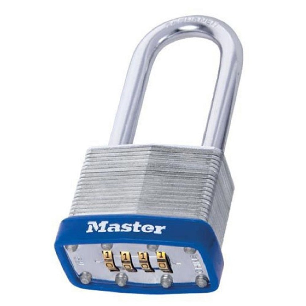 SOLID STEEL COMBO LONG SHACKLE PADLOCK, RESETTABLE
