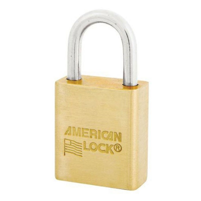 AMERICAN LOCK BRASS PADLOCK, NOT HARDENED 1/4" SHACKLE - KEYED DIFFERENT
