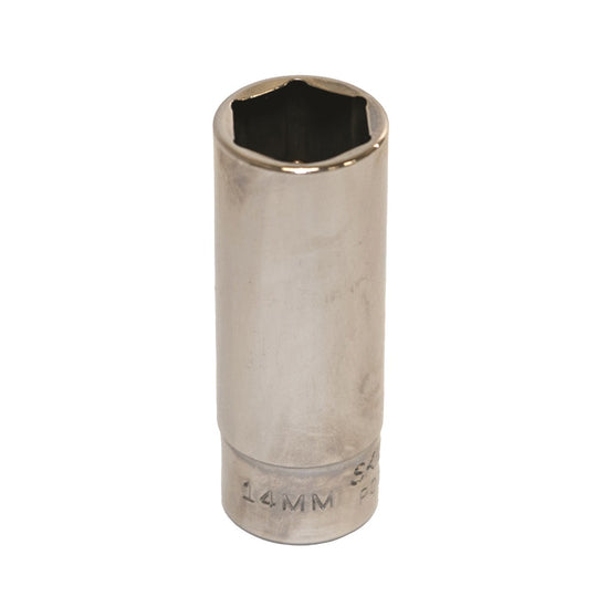 5120013487267 AbilityOne NSN3487267 Socket, Chrome, 1/4" Drive, 14 mm Deep, Metric 6 Point Fastener Ea