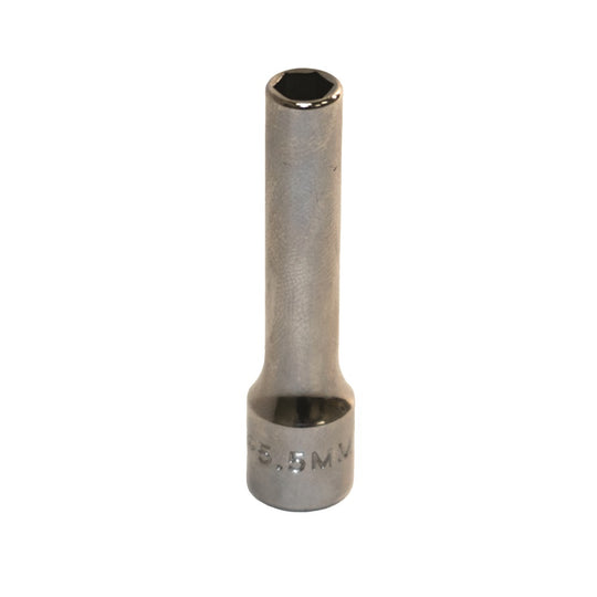 5120013487271 AbilityOne NSN3487271 Socket, Chrome, 1/4" Drive, 5.5 mm Deep, Metric 6 Point Fastener Ea