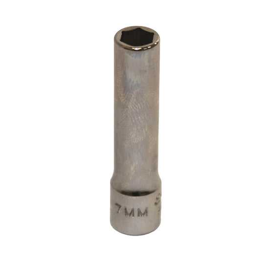 5120013487273 AbilityOne NSN3487273 Socket, Chrome, 1/4" Drive, 7 mm Deep, Metric 6 Point Fastener Ea