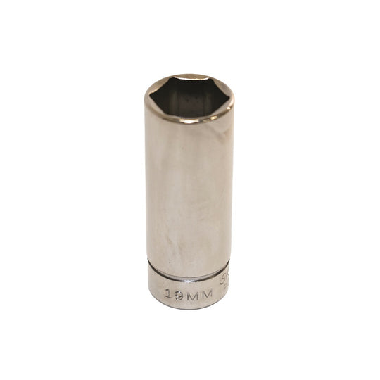 5120013489107 AbilityOne NSN3489107 Socket, Chrome 3/8" Drive, 19 mm Deep, Metric 6 Point Fastener Ea