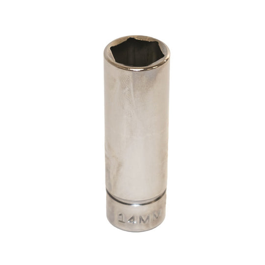 5120013489193 AbilityOne NSN3489193 Socket, Chrome 3/8" Drive, 14 mm Deep, Metric 6 Point Fastener Ea