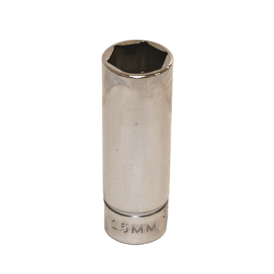 5120013489194 AbilityOne NSN3489194 Socket, Chrome 3/8" Drive, 15 mm Deep, Metric 6 Point Fastener Ea