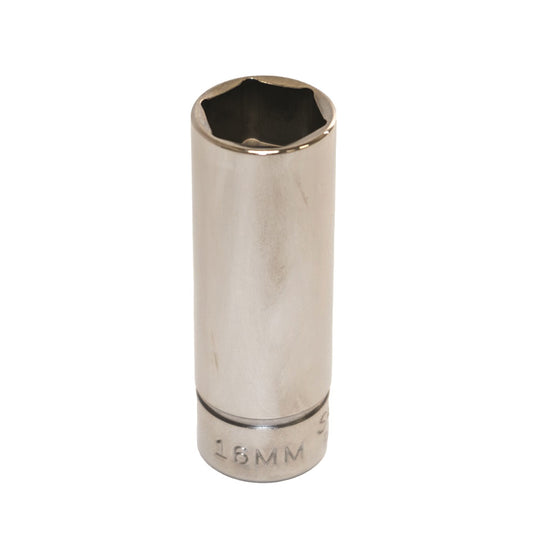 5120013489195 AbilityOne NSN3489195 Socket, Chrome 3/8" Drive, 16 mm Deep, Metric 6 Point Fastener Ea