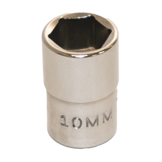 5120013489257 AbilityOne NSN3489257 Socket, Chrome, 1/4" Drive, 10 mm Shallow, Metric 6 Point Fastener Ea