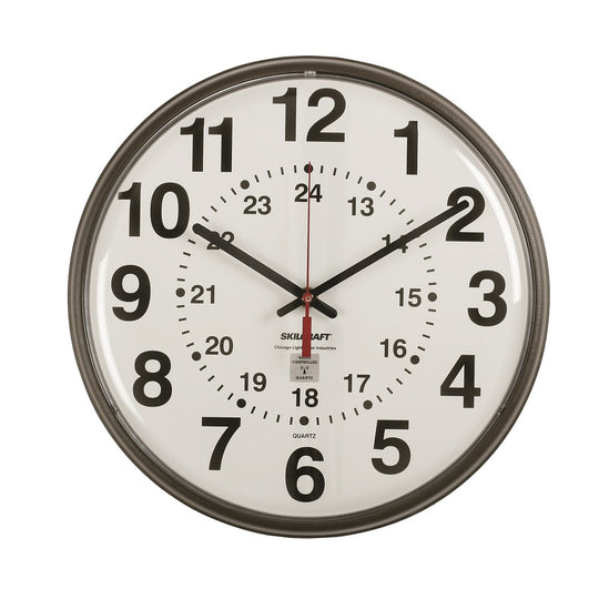 6645014919832 AbilityOne NSN4919832, Clock, Wall, 12/24 Hour, Atomic, Black, 12-3/4" Diameter 10/Bx