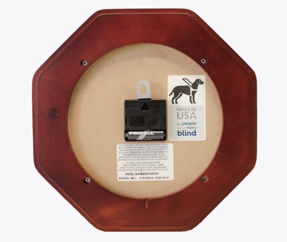 ATOMIC RADIO CONTROLLED WALL CLOCK, MAGOGANY OCTAGON FRAME 10/BX