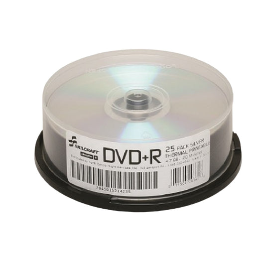7045015214235 AbilityOne NSN5214235 Digital Video Disc + Recordable, 25 DVDs on Spindle, Silver Ea