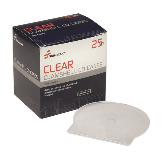 7045-01-554-7681 / 7045015547681 • Clamshell CD Case Clear 25/Pack • EA