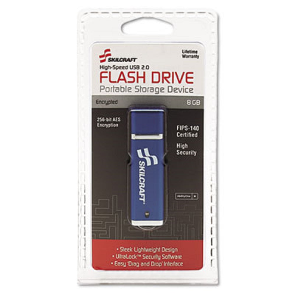 7045015584993 AbilityOne NSN5584993 USB Flash Drive with 256-bit AES Encryption, 8GB Ea