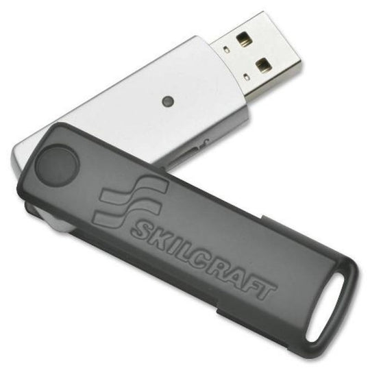 7045015684204 AbilityOne NSN5684204 USB Flip Drive, Water Resistant, Silver/Black, 4GB Ea