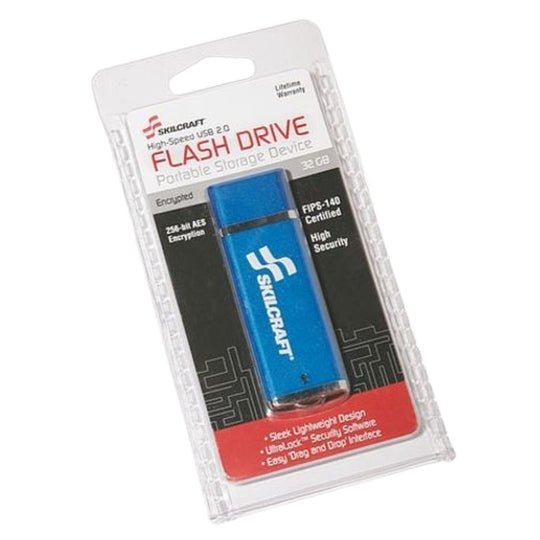 7045015691704 AbilityOne NSN5691704 USB Flash Drive with 256-bit AES Encryption, 32GB Ea