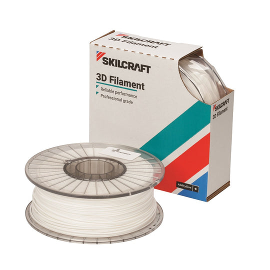 7045016983259 AbilityOne, 3D Printer Polylactic Fuel Filament, White, 1kg of 2.85 mm Bx