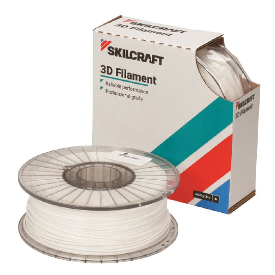7045017057353 AbilityOne NSN7057353 3D Printer Filament, Acrylonitrile Butadiene Styrene, White, 1kg of 2.85 mm Bx