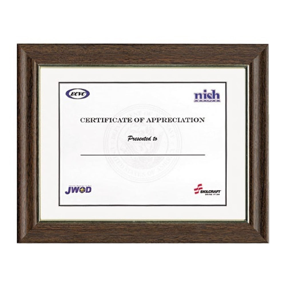 7105001491281 AbilityOne NSN1491281  Frame, Style B, Paper Wrapped Hardwood Molding, 11" x 14", Walnut Bx