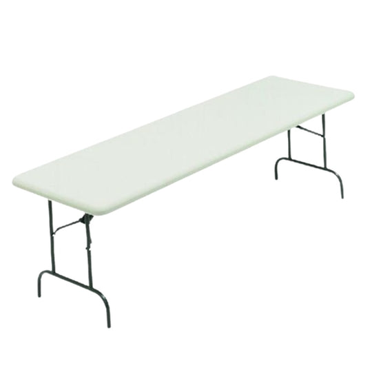 SKILCRAFT Rectangular Folding Table - 1200 lb Capacity - 96" x 30" - Platinum Gray – NSN 7105-01-576-6179 / 7105015766179