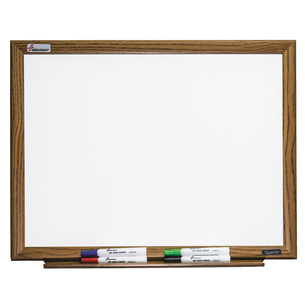 7110-01-334-7078 / 7110013347078 Magnetic Porcelain Dry Erase White Board • Oak Frame • 24" x 18" • Quote