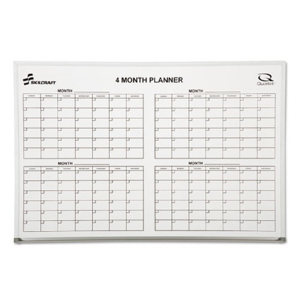 7110-01-555-0295 / 7110015550295 4-Month Calendar Planner Board • Aluminum Frame • 3' x 2'