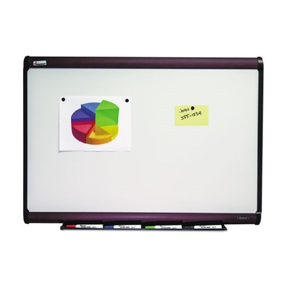 7110-01-630-5166 / 7110016305166 Magnetic Porcelain Dry Erase Board • 72" x 48" • Mahogany Finish • EA