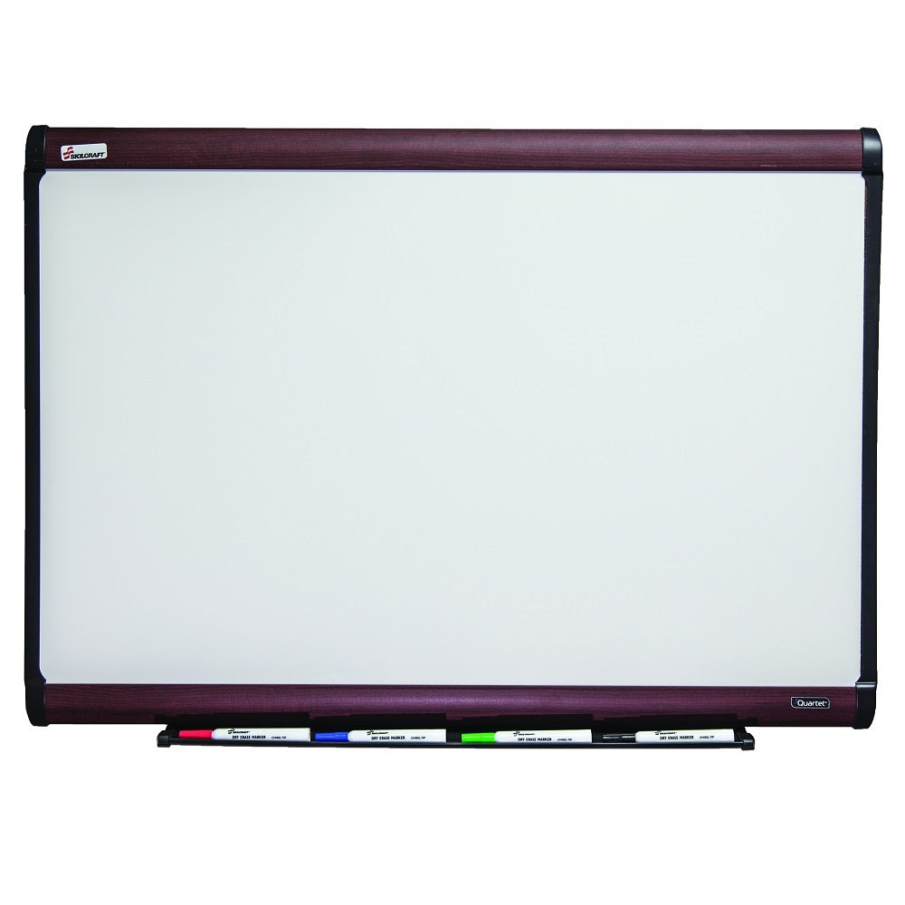 7110-01-630-5167 / 7110016305167 Magnetic Porcelain Dry Erase Board • 48" x 36" • Mahogany Finish • EA