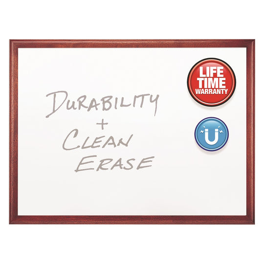 7110-01-630-5169 / 7110016305169 Magnetic Porcelain Dry Erase White Board • 36" x 24" • Mahogany Finish • EA