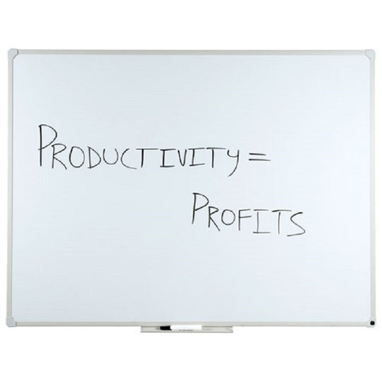 7110-01-651-1299 / 7110016511299 Magnetic Painted Steel Dry Erase Whiteboard • 4' x 3' • Brushed Silver Frame • EA