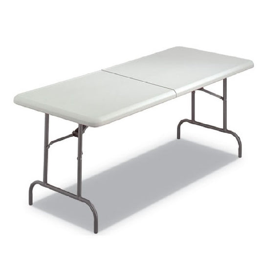 7110-01-671-6415 / 7110016716415 Bi-Fold Folding Table • Platinum Gray • 72" W x 29" H x 30" D • 250 lb Capacity