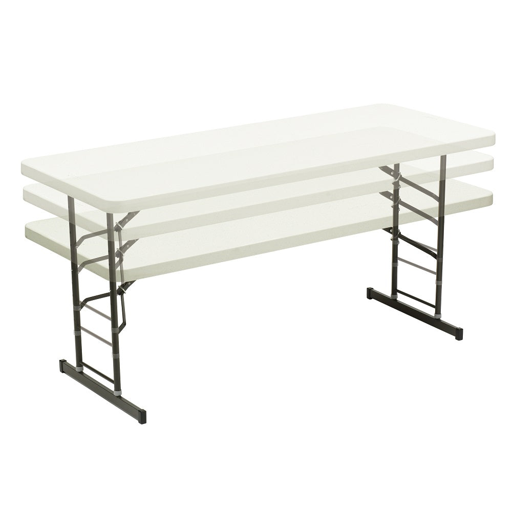 7110016716416 AbilityOne, Table, Folding, Adjustable Height, Blow-Molded, Platinum, 30" x 72" Bx
