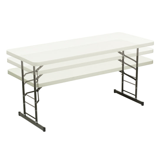 7110016716416 AbilityOne, Table, Folding, Adjustable Height, Blow-Molded, Platinum, 30" x 72" Bx