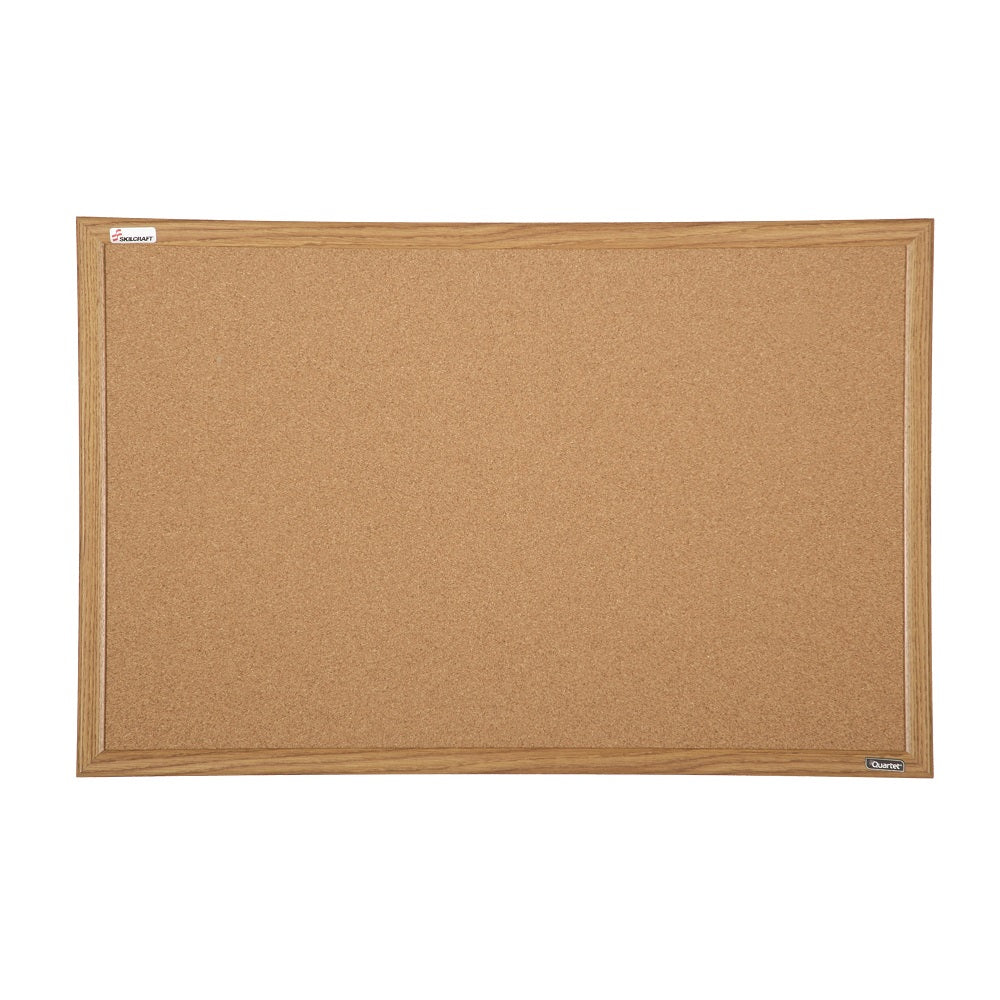 7195-01-484-0007 / 7195014840007 Natural Cork Bulletin Board • 24" x 18" • Aluminum Frame • EA