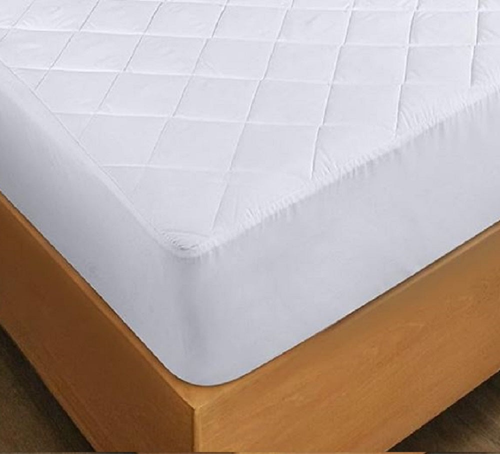 7210014175530 AbilityOne NSN4175530 Quilted White Fitted Mattress Pad, Polyester, 53" X 80"  Bx