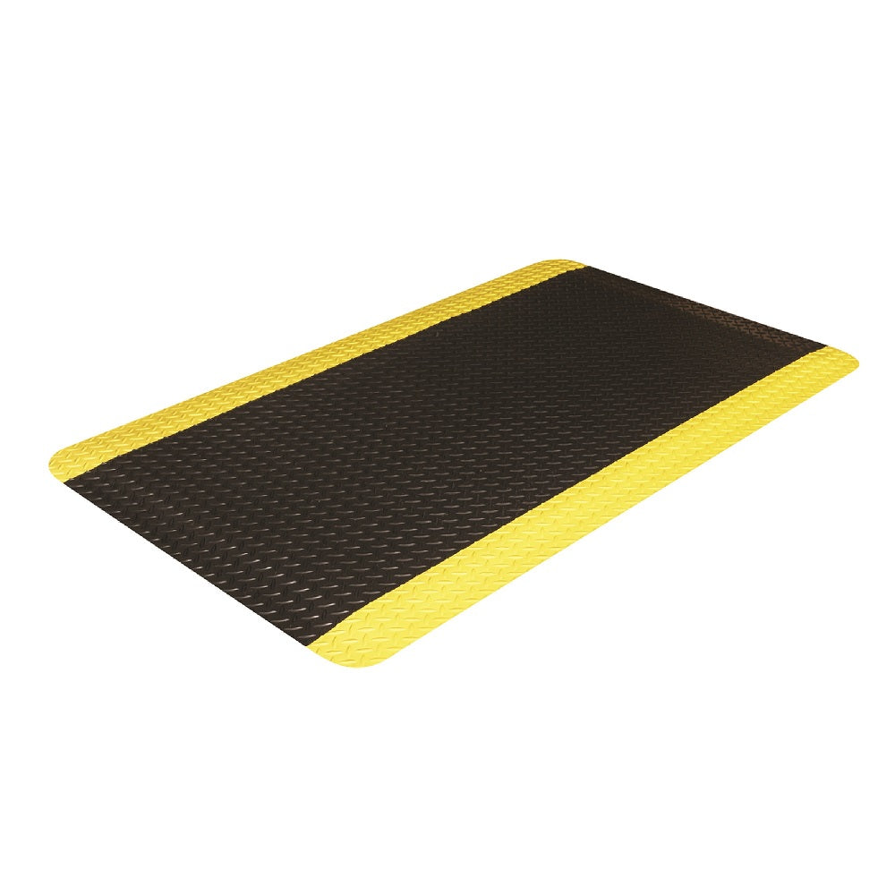 7220016673566 AbilityOne NSN6673566, Anti-Fatigue Mats, Heavy-Duty Industrial Hard-Top, Black/2 Yellow Boarder Stripes Ea