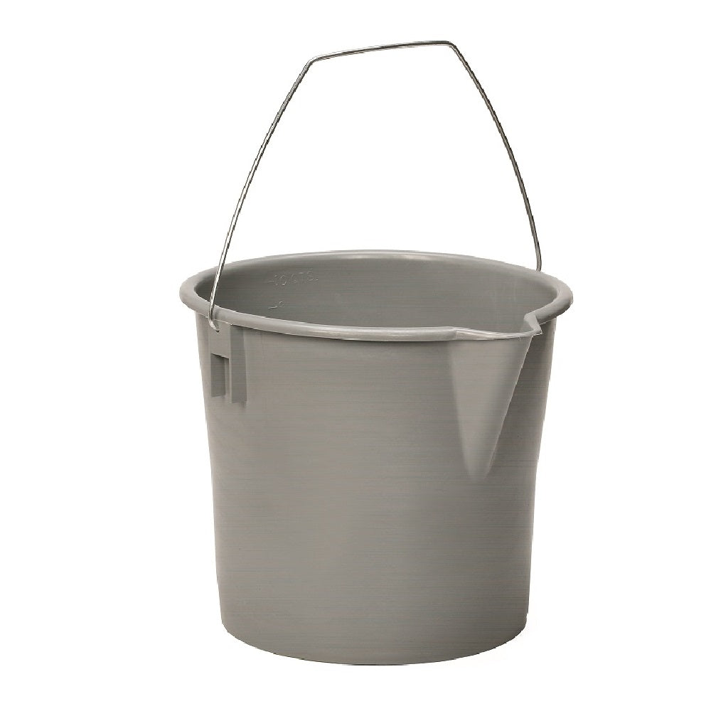 7240000606006 AbilityOne NSN0606006 Gray Plastic Utility Pail, w/Pouring Lip, 10 quart Bx