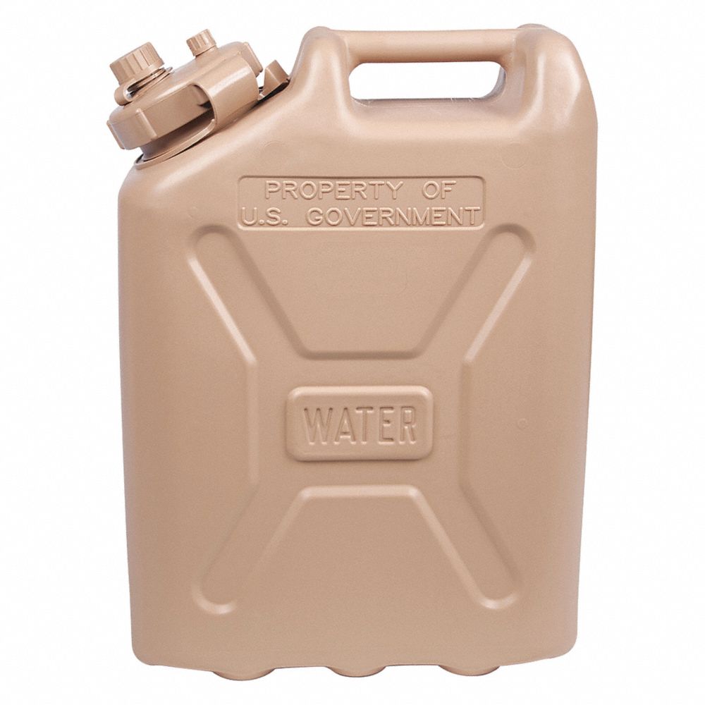 7240-00-089-3827 / 7240000893827 Military Water Can, 5 Gallon, Plastic, Desert Tan • Quote