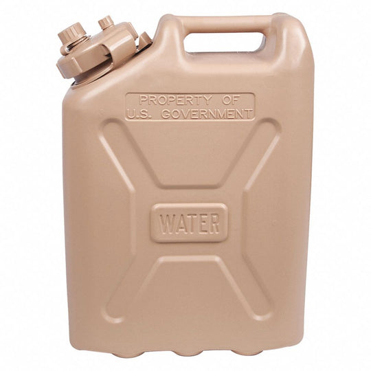 7240-00-089-3827 / 7240000893827 Military Water Can, 5 Gallon, Plastic, Desert Tan • Quote