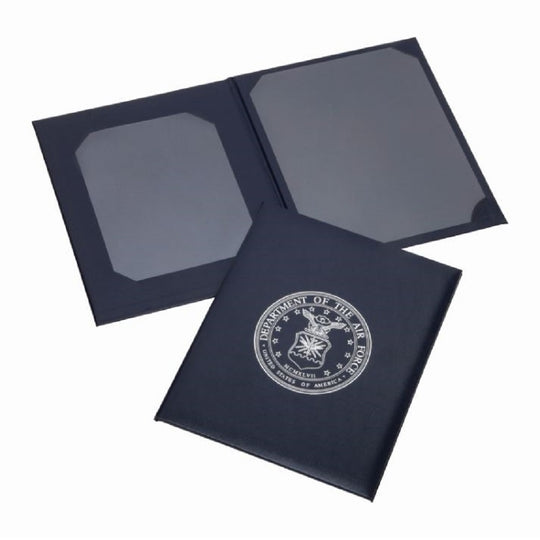7510001348179 AbilityOne NSN1348179 Retirement Certificate Binder, Silver USAF Seal, Blue Bx