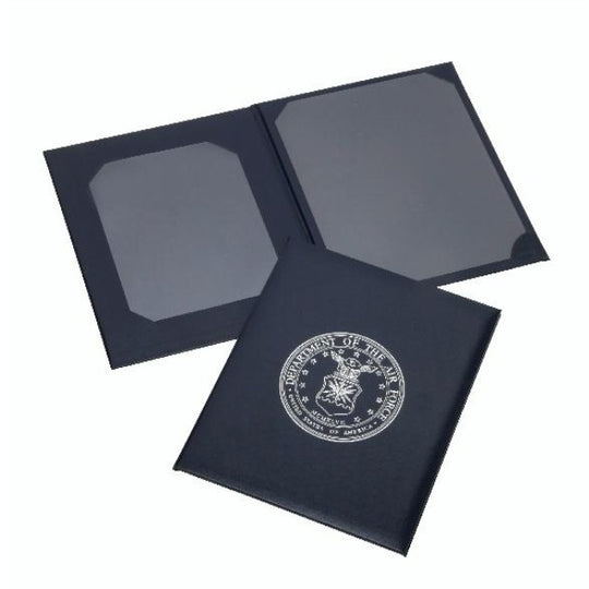 7510-00-134-8179 / 7510001348179 Retirement Certificate Binder, Silver USAF Seal, Blue, 14-1/2 in x 11-1/2 in