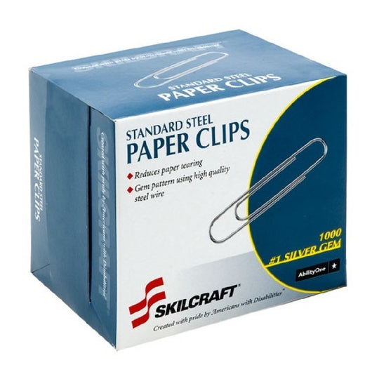 7510001614292 AbilityOne NSN1614292 Steel Paper Clips, Silver Bx