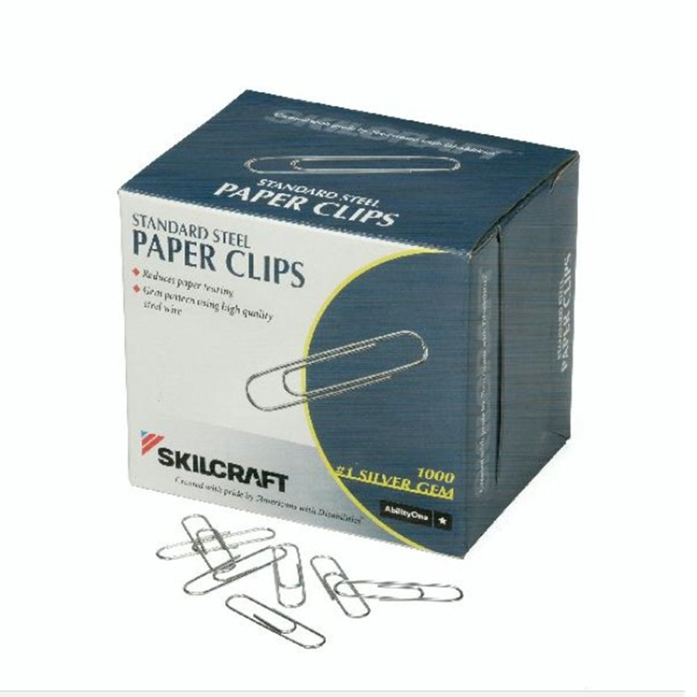 7510-00-161-4292 / 7510001614292 Paper Clips, No. 1, Case (25 Boxes), Silver • Quote