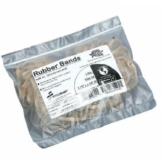 7510002433435 AbilityOne NSN2433435, Rubber Bands, Size 64, 3-1/2" x 1/4", 1/4 lb. Bag Bx