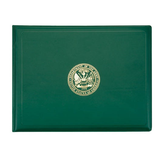 7510007557077 AbilityOne NSN7557077 Award Certificate Binder, Gold Army Seal, Green Ea