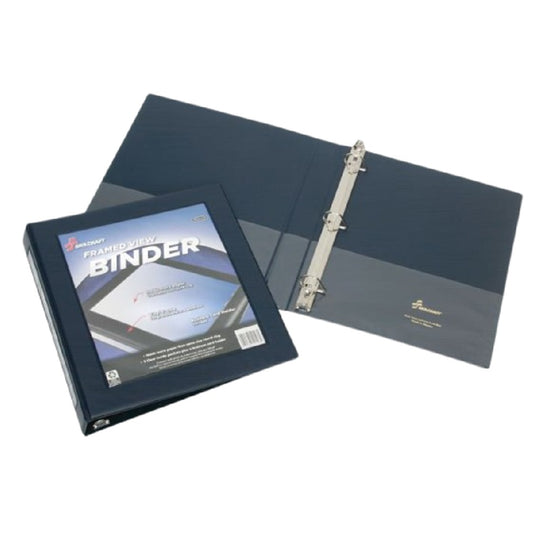 7510014621383 AbilityOne NSN4621383 Framed Slant-D Ring View Binder - 1/2" Capacity - Navy Blue