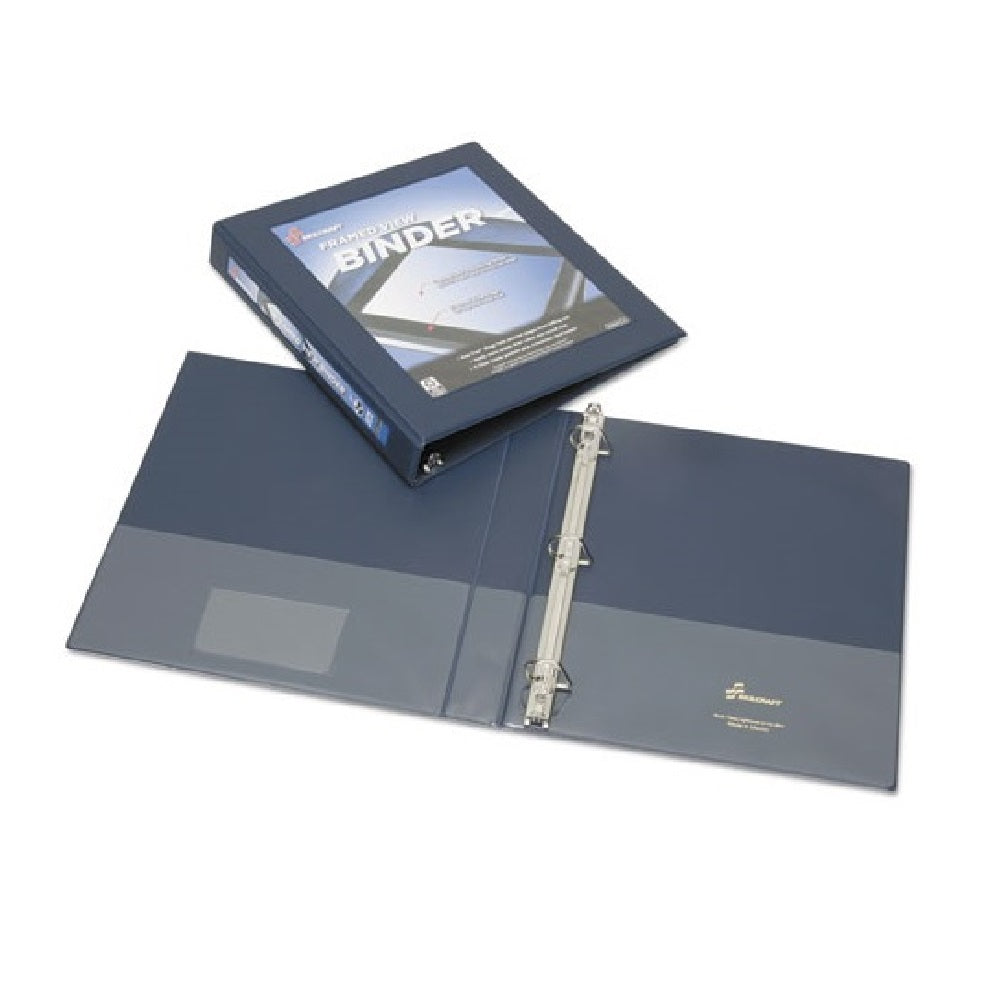 7510014621383 AbilityOne NSN4621383 Framed Slant-D Ring View Binder - 1/2" Capacity - Navy Blue