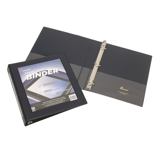 7510014621390 AbilityOne NSN4621390 Framed Slant-D Ring View Binder - 1" Capacity - Black