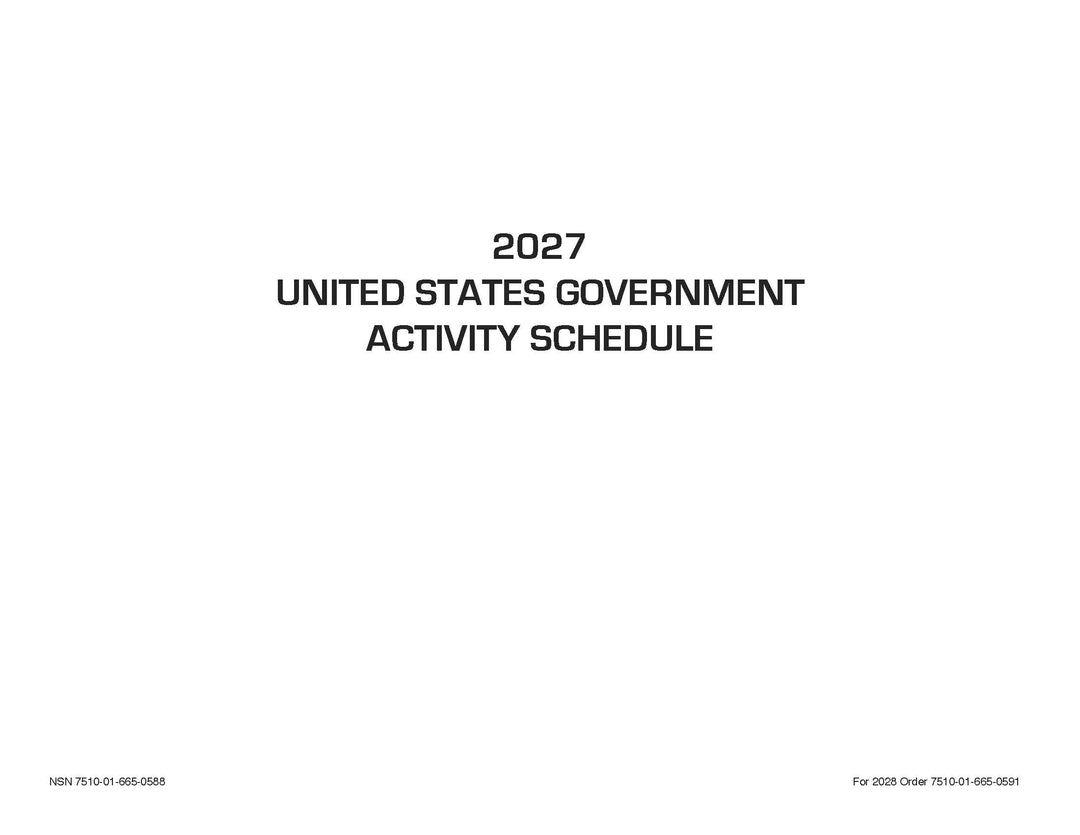 7510016650588 - UNICOR 2027 Activity Schedule - NSN 7510-01-665-0588