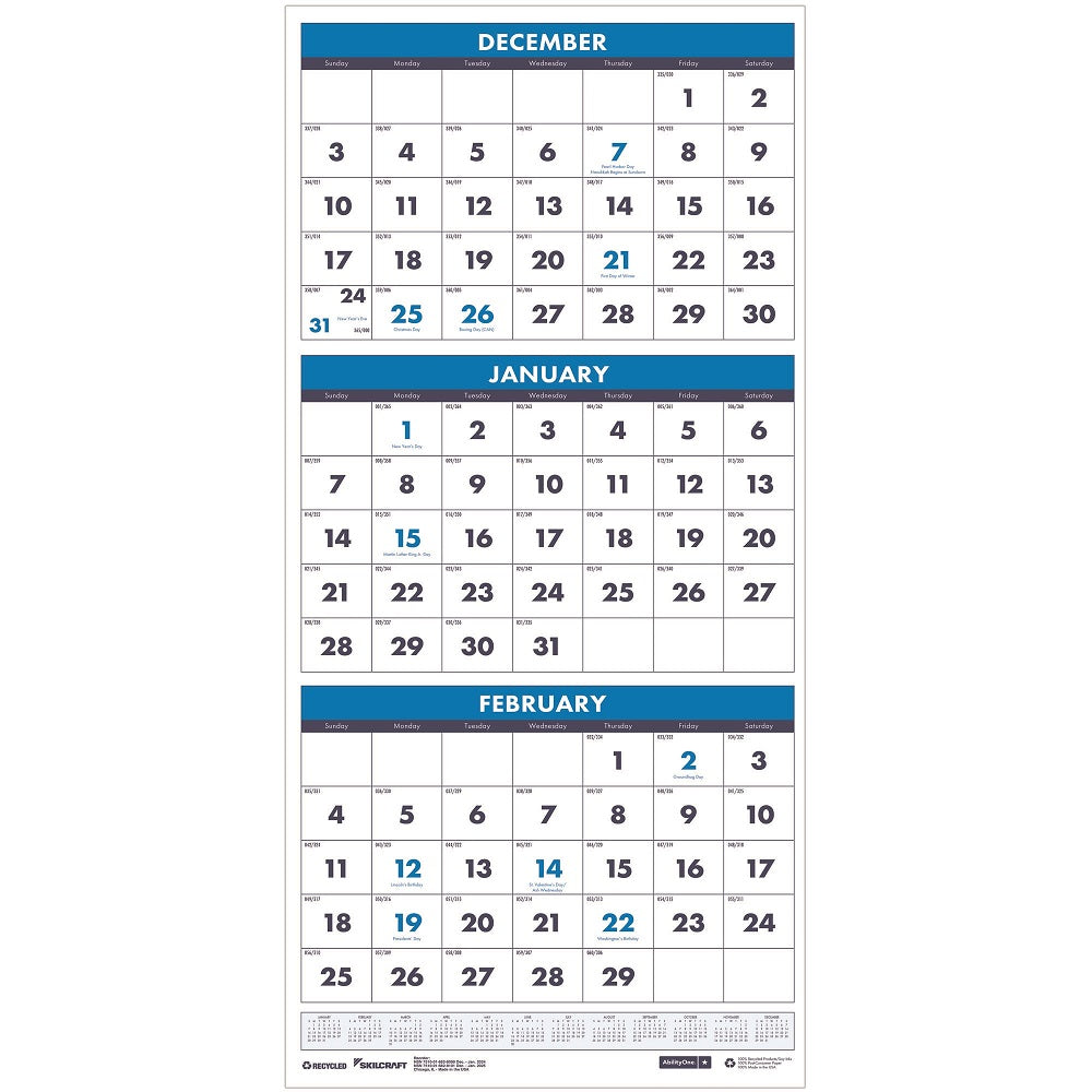 7510016828103 - SKILCRAFT 2027 Wall Calendar - NSN 7510-01-682-8103