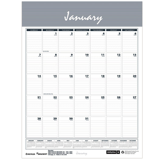 7510016935083 - SKILCRAFT 2026 Wall Calendar – NSN 7510-01-693-5083